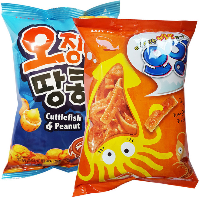 롯데제과 오잉 151g + 오징어땅콩 180g, 1세트, 180 g, 151 g