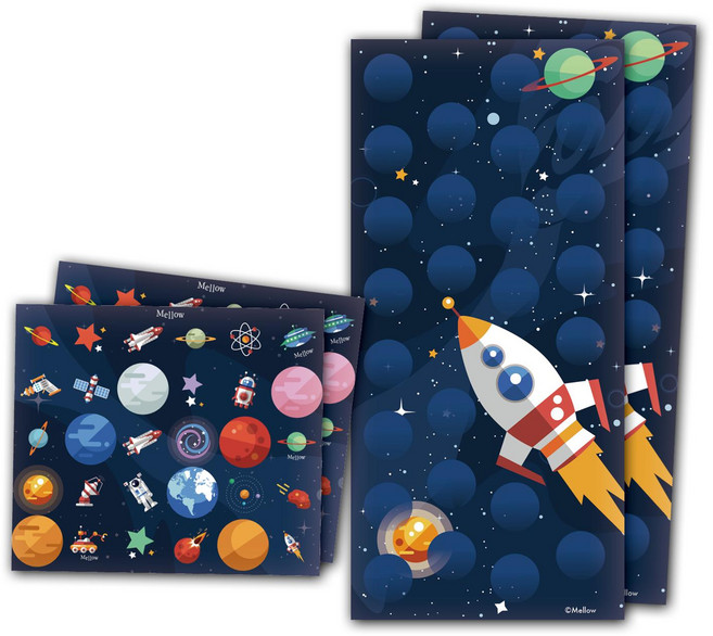 멜로우 우주 시리즈 칭찬 스티커 2p 세트, 우주선, 1세트