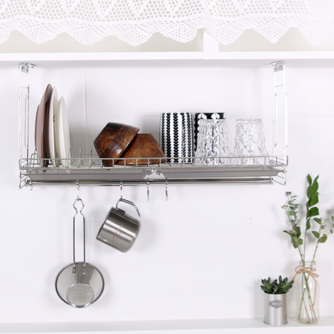 리빙해피 국산 멀티 슬라이드 싱크 선반 600 + 싱크롤 선반 10롤 그레이, 1단, 혼합색상, 1세트