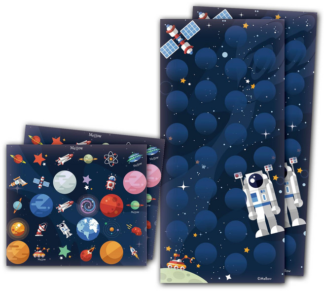 멜로우 우주 시리즈 칭찬 스티커 2p 세트, 우주인, 1세트