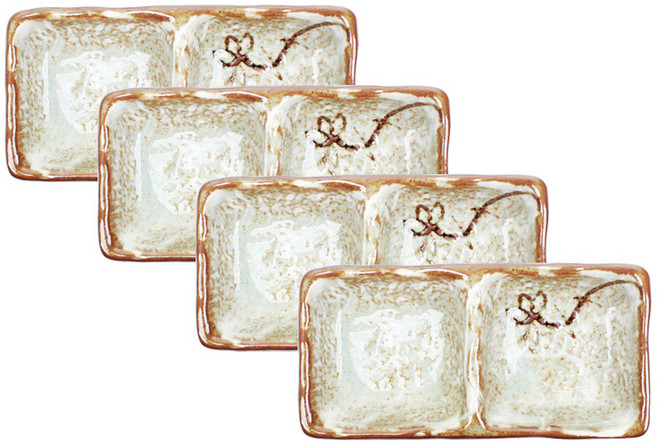 예인도예 연꽃 더블 소스 그릇, 혼합 색상, 4개입