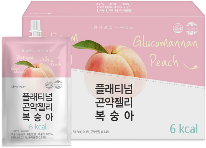 더순수렛츠미 플래티넘 곤약젤리 복숭아, 150ml, 10개