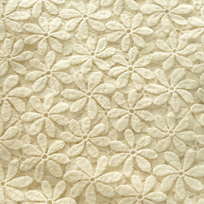 나비손길 고급 망사자수 패브릭원단, 08 플라워가든 아이보리, 1개