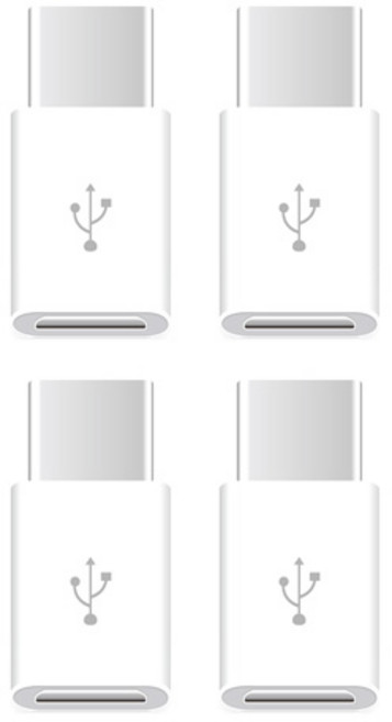 니녹 USB3.1 C타입 변환젠더, 22.5mm, 화이트, 4개, NCT100