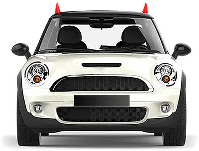 카템 자동차 3D 입체 스티커 악마뿔, 블랙, 2개