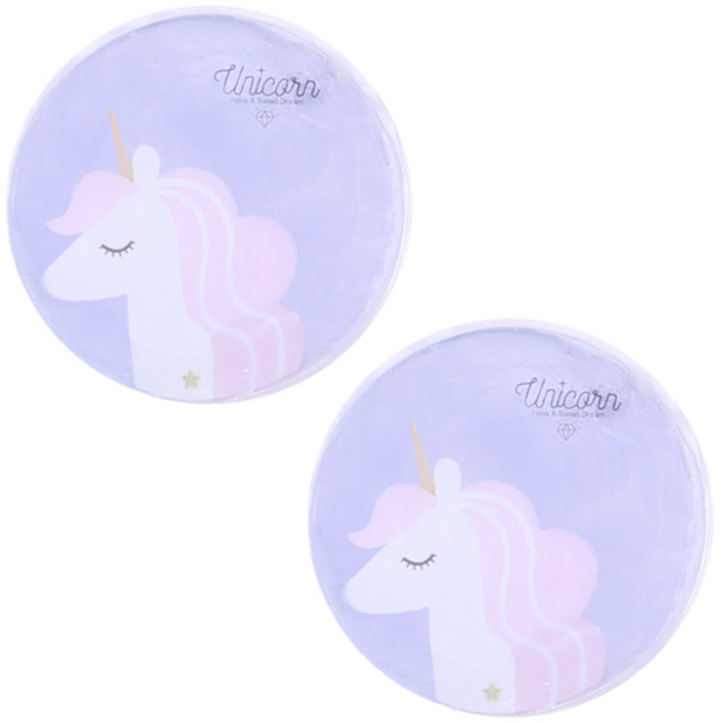노브랜드 휴대용 미니 원형 쿨매트 바이올렛 유니콘, 2개입