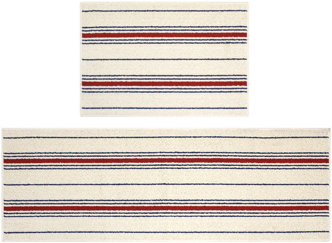 자리데코 면선염ST 발매트 2종 세트, 네이비