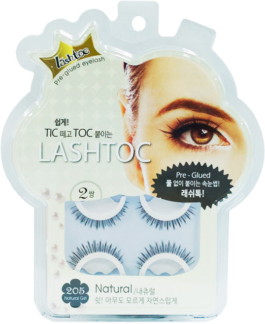 래쉬톡 시즌2 노글루 원터치 인조속눈썹, 내추럴, 1개