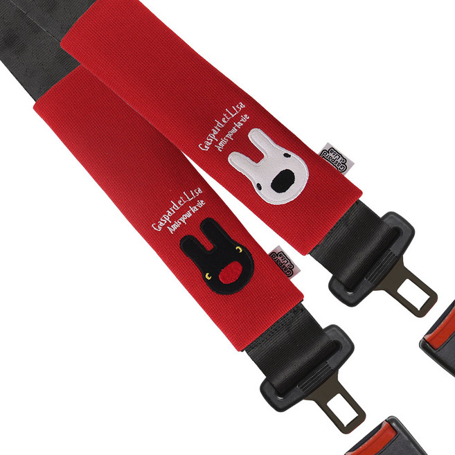 가스파드앤리사 차량용 성인 안전벨트 커버, 레드, 2개