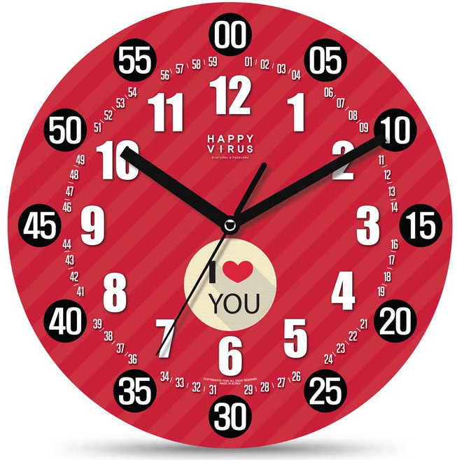 HAPPYVIRUS 어린이 교육용 벽시계, 2174알러뷰
