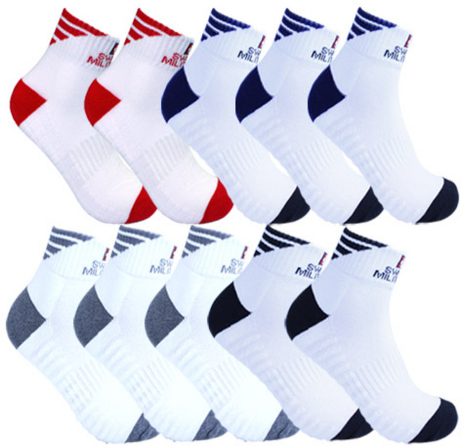 스위스밀리터리 SM-P09 남성용 스포츠 파일 발목 양말 10족, 혼합 색상