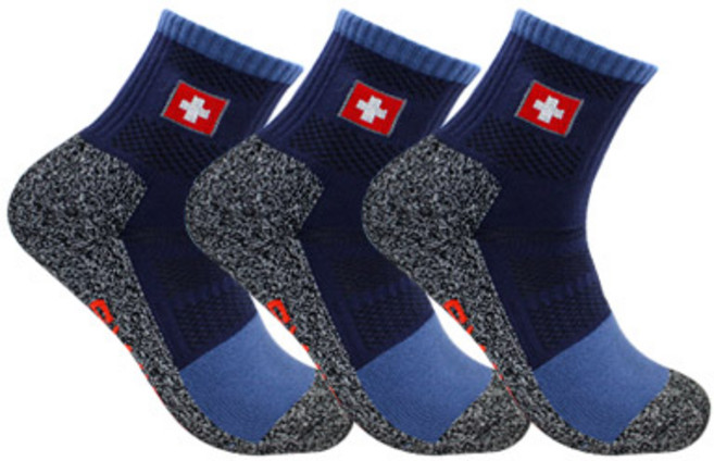 스위스밀리터리 남성용 기능성 안전화 중목양말 SM-R12 3p