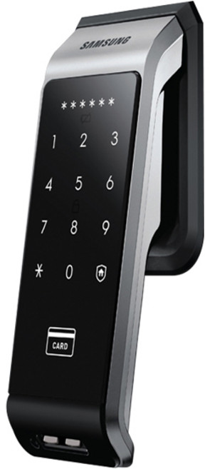 삼성SDS 푸시풀 무타공 번호키 도어록 SHS-6601 + 열쇠고리형 카드키 2p + 스티커형 2p