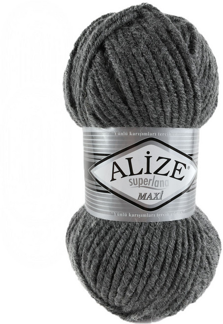 alize 마마니트 슈퍼라나 맥시 뜨개실, 다크그레이, 1개
