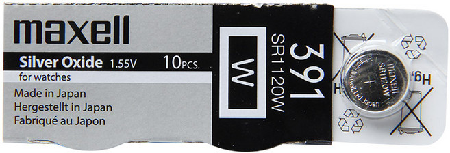 맥셀 시계 배터리 1.55V 391SR1120W, 10개입, 1개