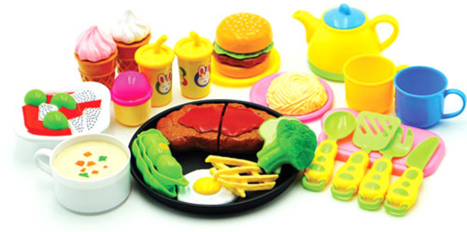 토이아토 레스토랑 소꿉놀이 25종 세트, 혼합색상, 1세트