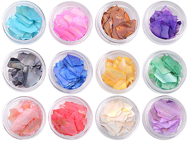 메이브라운 네일자개 조각 12컬러 M10101, 혼합 색상, 1개