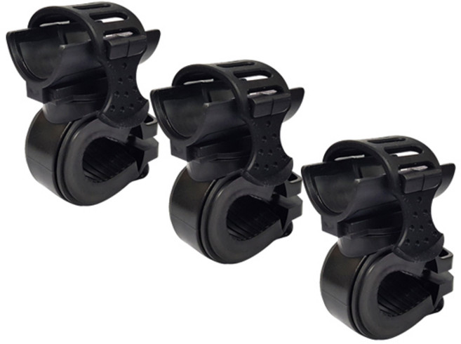 라이트매니아 자전거라이트 클립거치대, 혼합 색상, 3개