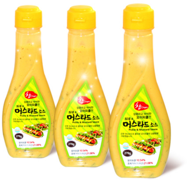 참 피클 & 머스타드 소스, 270g, 3개