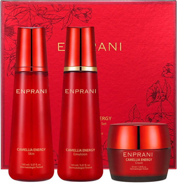 엔프라니 카멜리아 토탈 에너지 스킨케어 3종세트 스킨 165ml + 에멀전 165ml + 크림 50ml, 1세트