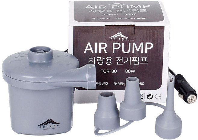 조프로 차량용 전기 에어 펌프 TOR-80, 1개, 그레이