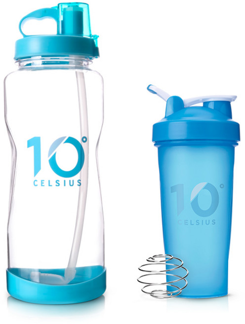 10도씨 빨대물통 2L + 블렌딩 쉐이커 보틀 600ml, 프렌치블루+플로랄민트, 1개
