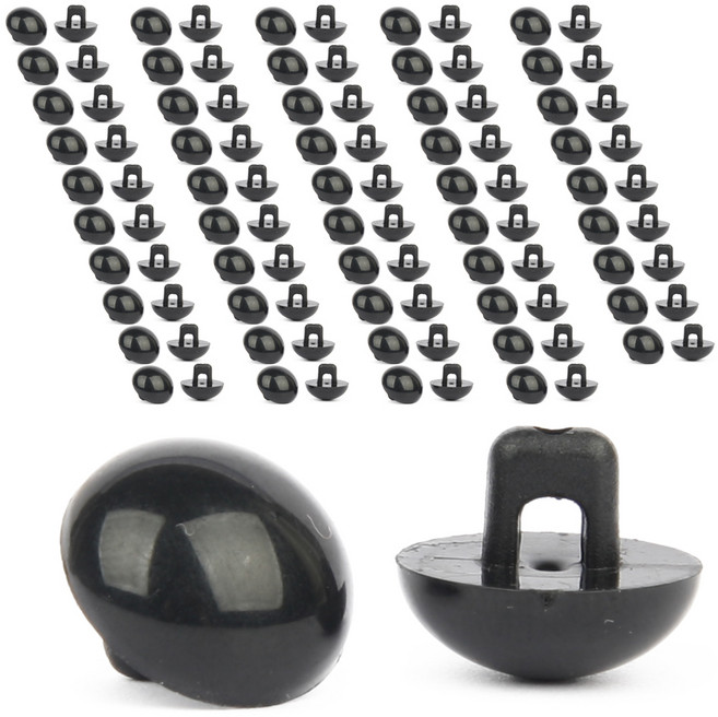 브랜드얀 고급 인형 눈알 단추형 13.5mm 2p, 검정, 50세트