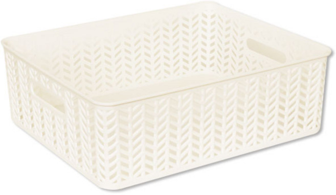 스내지 헤링본 바스켓 5호 오픈형, 화이트, 1개