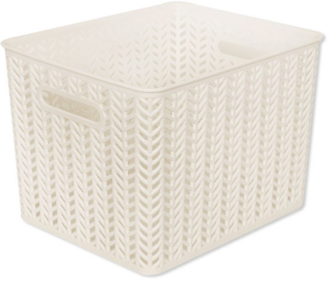 스내지 헤링본 바스켓 7호 오픈형 32.5L, 화이트, 1개