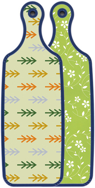 로엠디자인 블루에디션 서빙 도마 라인플라워그린, 소나무치자색, 1개