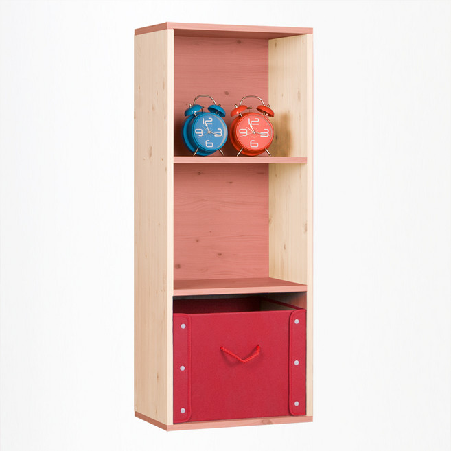 하우디가구 칸높은 칼라공간박스 DIY, 화이트옹이 + 핑크옹이, 3단