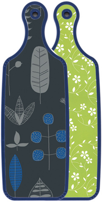 Loem 블루에디션 서빙도마 라인플라워그린, 감색나무라인, 1개