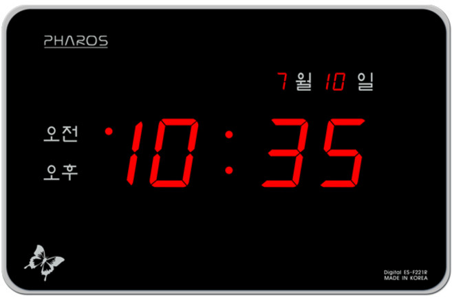 파로스 디지털 벽시계 ES-F221R, 혼합 색상