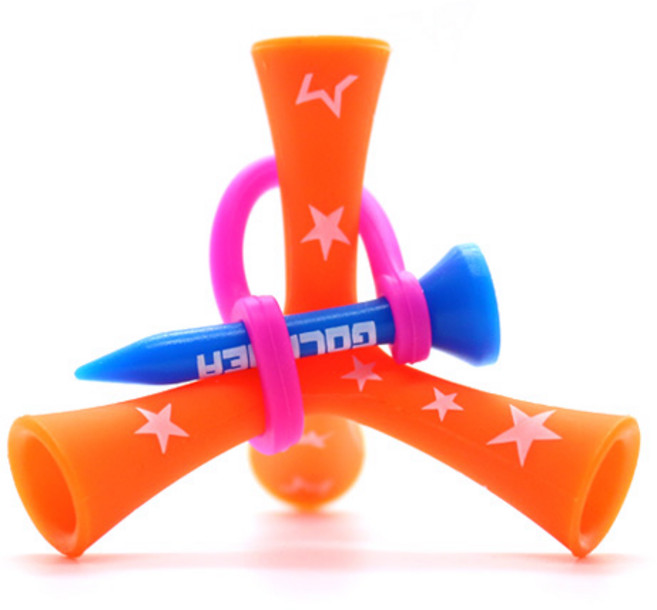 골프디아 티더라 삼발이 골프티, 오렌지, 1개