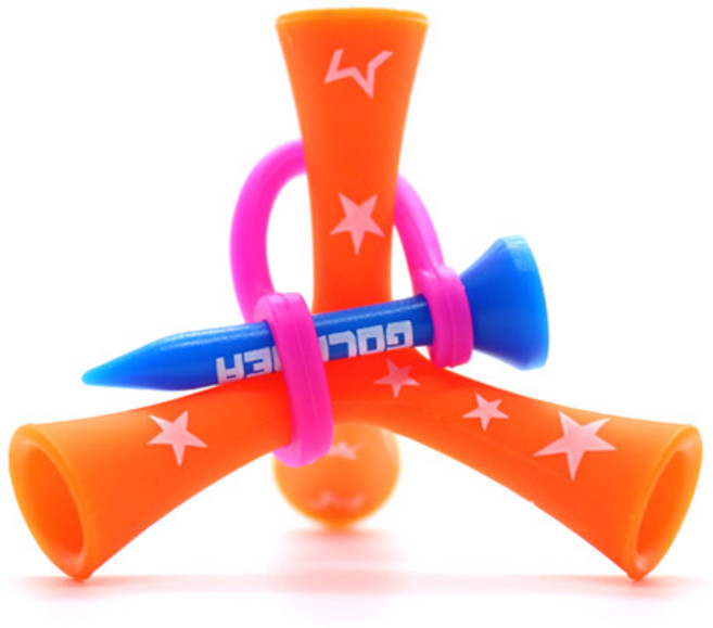 골프디아 티더라 삼발이 골프티, 오렌지, 1개