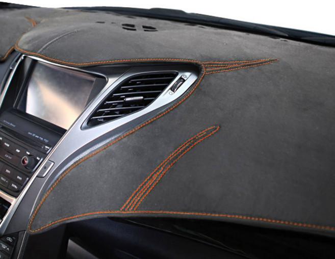 본투로드 샤모아 논슬립 대쉬보드커버 그레이 원단 오렌지 스티치, 쉐보레, G2크루즈(2014년형/상단네비)