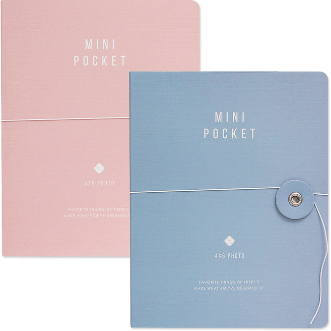 데얼스 4 x 6 미니 포켓앨범 2p, 핑크, 블루, 20매