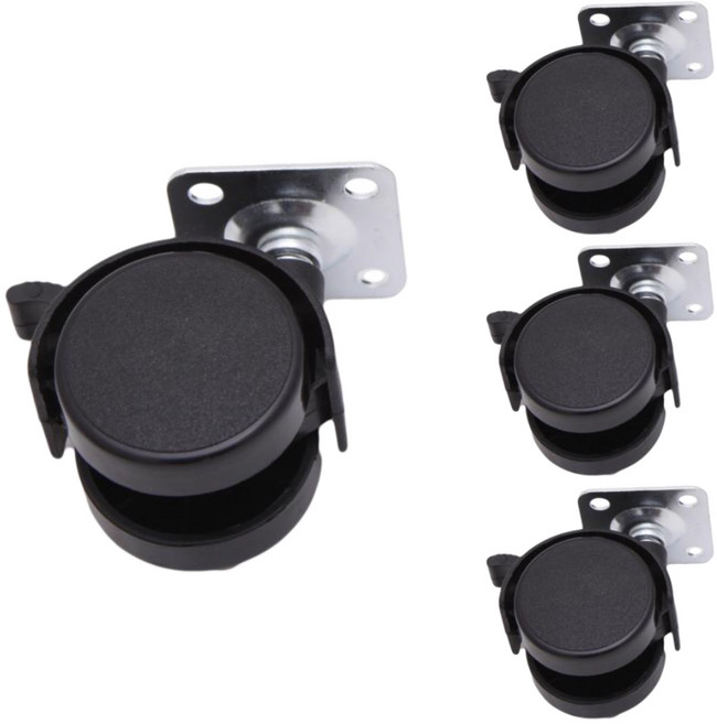 1.5인치 가구바퀴 브레이크, 4개, 블랙