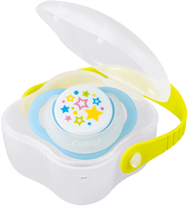 콤비 수면 노리개 젖꼭지 + 화이트 케이스, S(신생아~3개월), 블루, 1세트