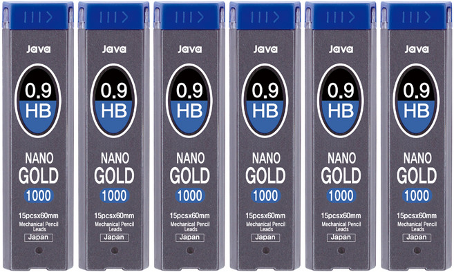 자바펜 나노골드1000 샤프심 HB, 0.9mm, 6개