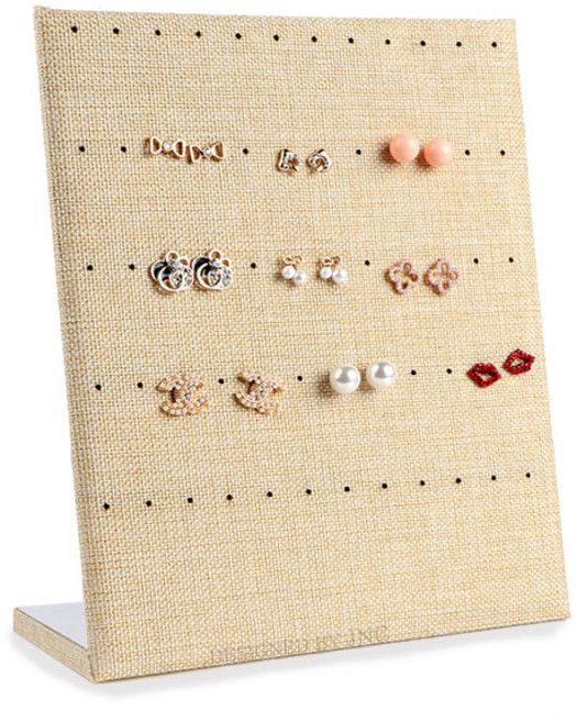 제이앤씨 L형 귀걸이 진열대, 황마, 1개