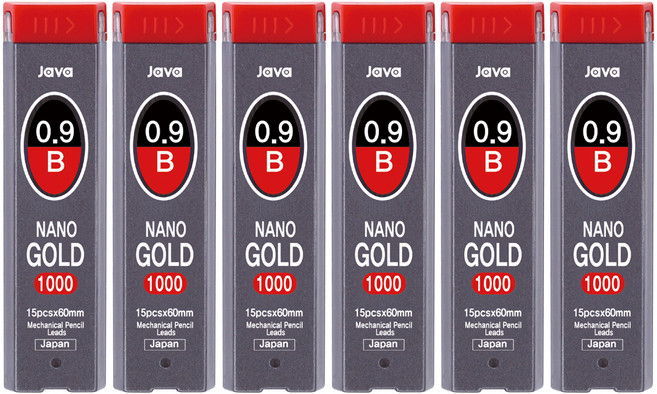 자바펜 나노골드 1000 B 샤프심, 0.9mm, 6개