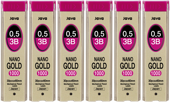 자바펜 나노골드 1000 샤프심 3B, 0.5mm, 6개