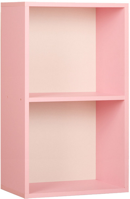 하우디가구 칸높은 칼라박스 책장, 핑크, 2단
