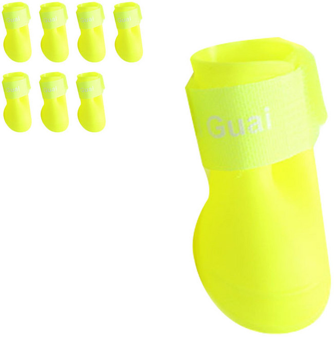 도그아이 애완용 라텍스 신발, 옐로우, 8개