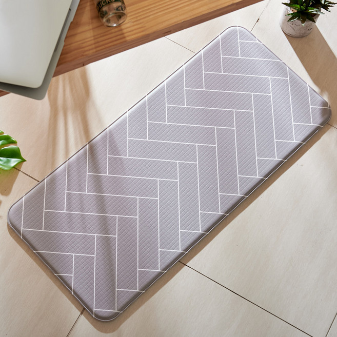 이노하우스 주방 와이드 매트, 쿨그레이 + 화이트, 1개