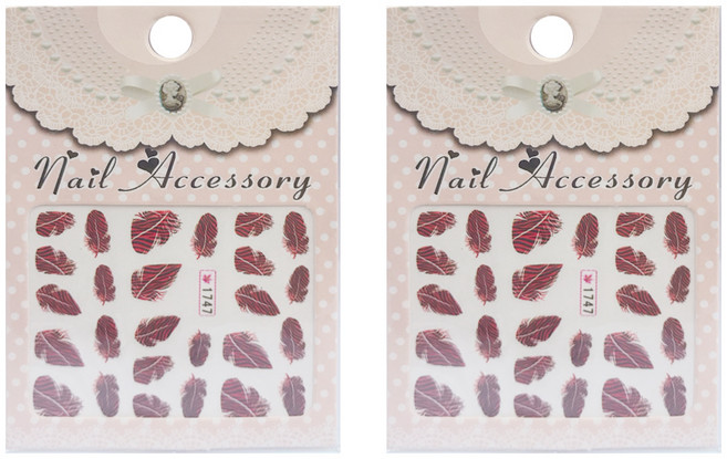 스윗리빙 워터데칼 네일스티커, 1747 라인플룸, 2개입