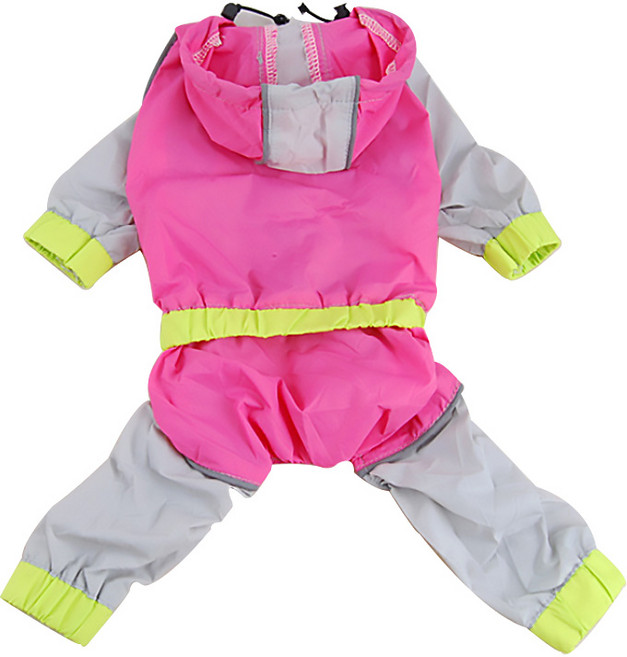 DM 알럽펫 형광라인 풀 우비, 핑크, 1개