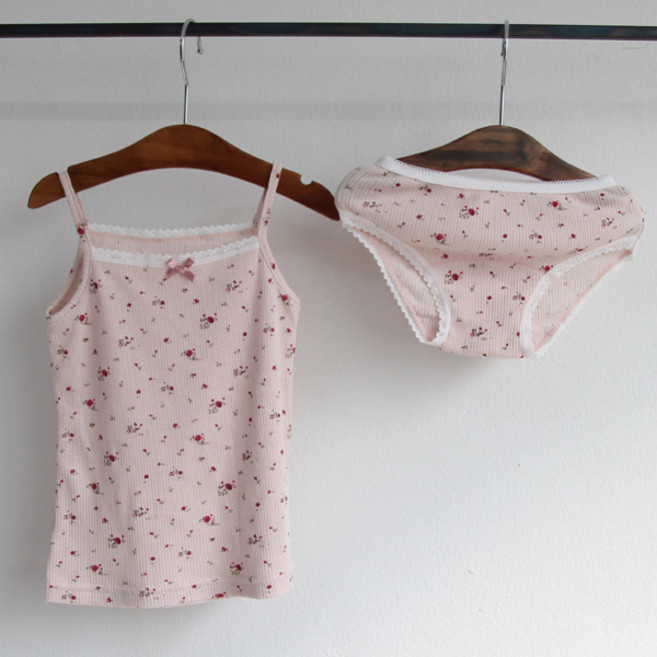 예루예나 맘스메이드 여아용 와인꽃속옷세트