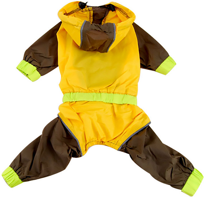 DM 알럽펫 형광라인 풀 우비, 옐로우, 1개